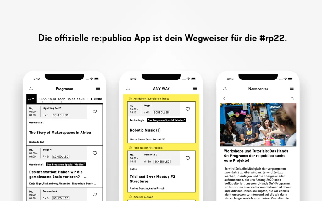 Die offizielle re:publica App ist dein Wegweiser für die rp22