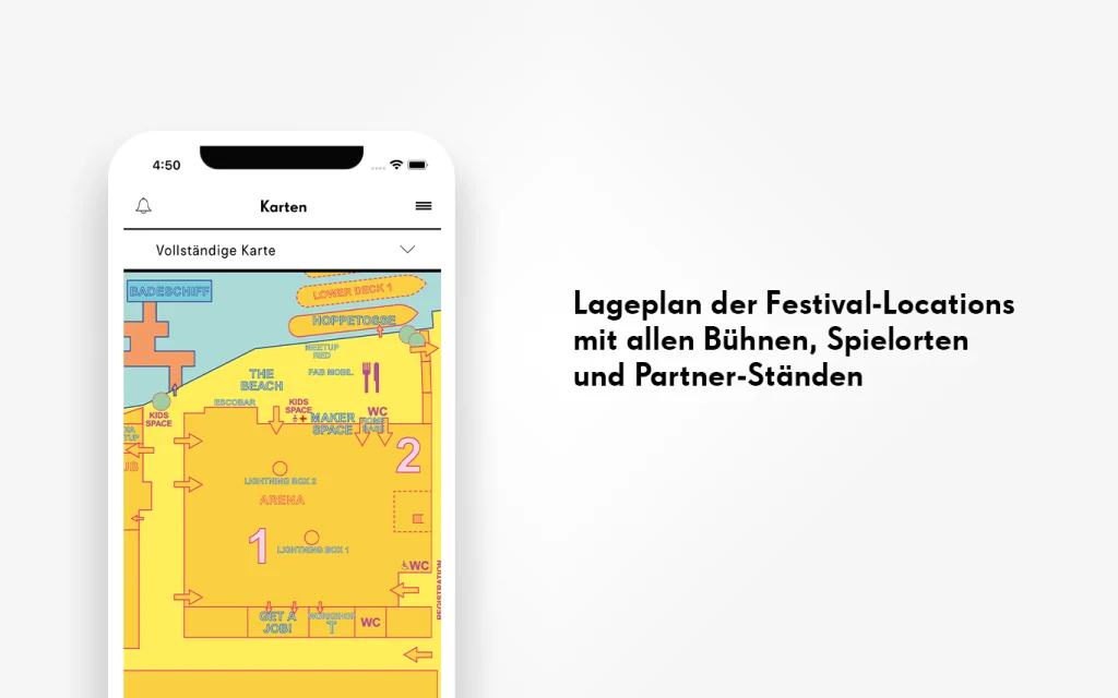Lageplan der Festival-Locations mit allen Bühnen, Spielorten und Partner-Ständen