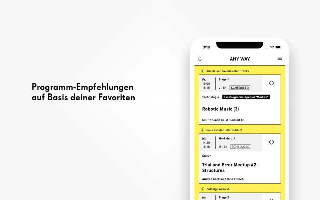 Programm-Empfehlungen auf Basis deiner Favoriten