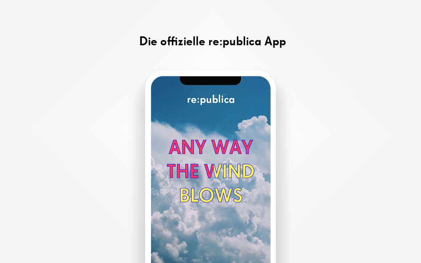 Mobilansicht der re:publica App mit Claim
