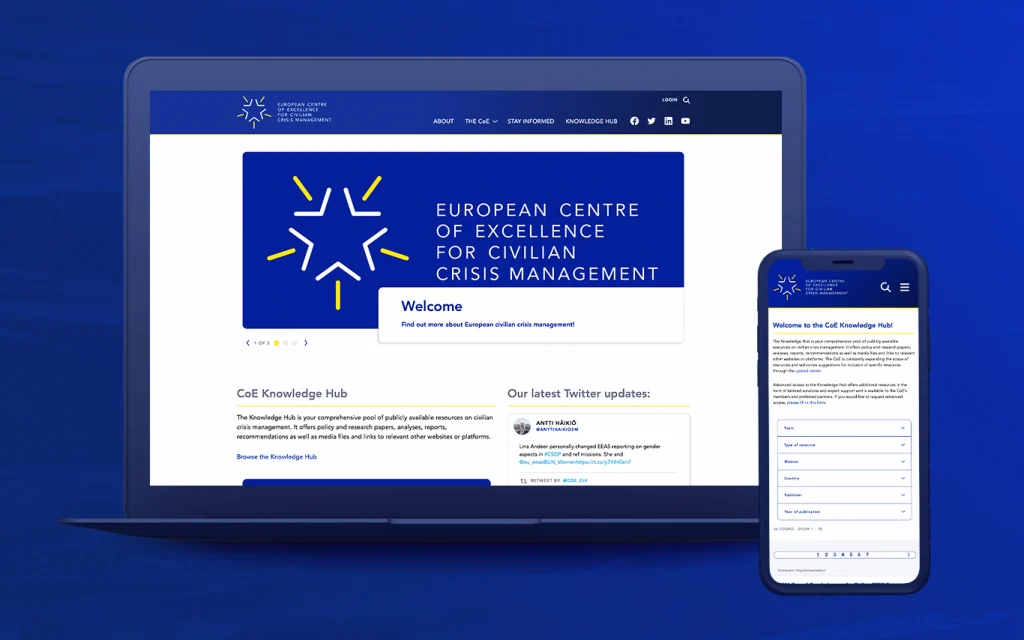 Webdesign und Webentwicklung für Coe CIV – Desktop- und Mobil-Ansicht